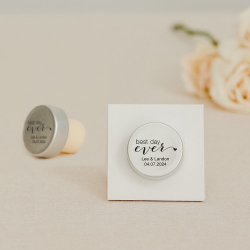 Personalized Bottle Stopper Favors - Metal - Best Day Ever